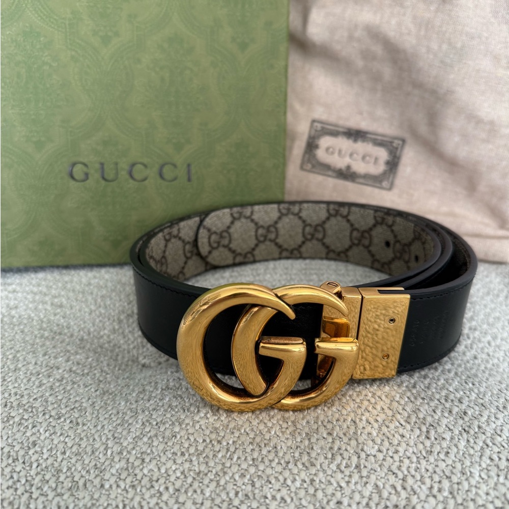 Gucci GG Marmont Reversible Belt retail $570